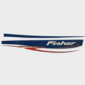 Fisher Boat Hull Graphic Decal 135758 - Hawk Sport Blue Stickers (port)