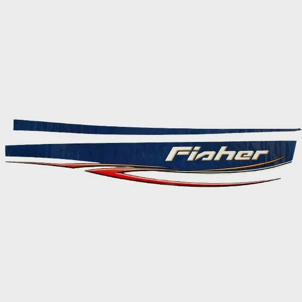Fisher Boat Hull Graphic Decal 135758 - Hawk Sport Blue Stickers (port)