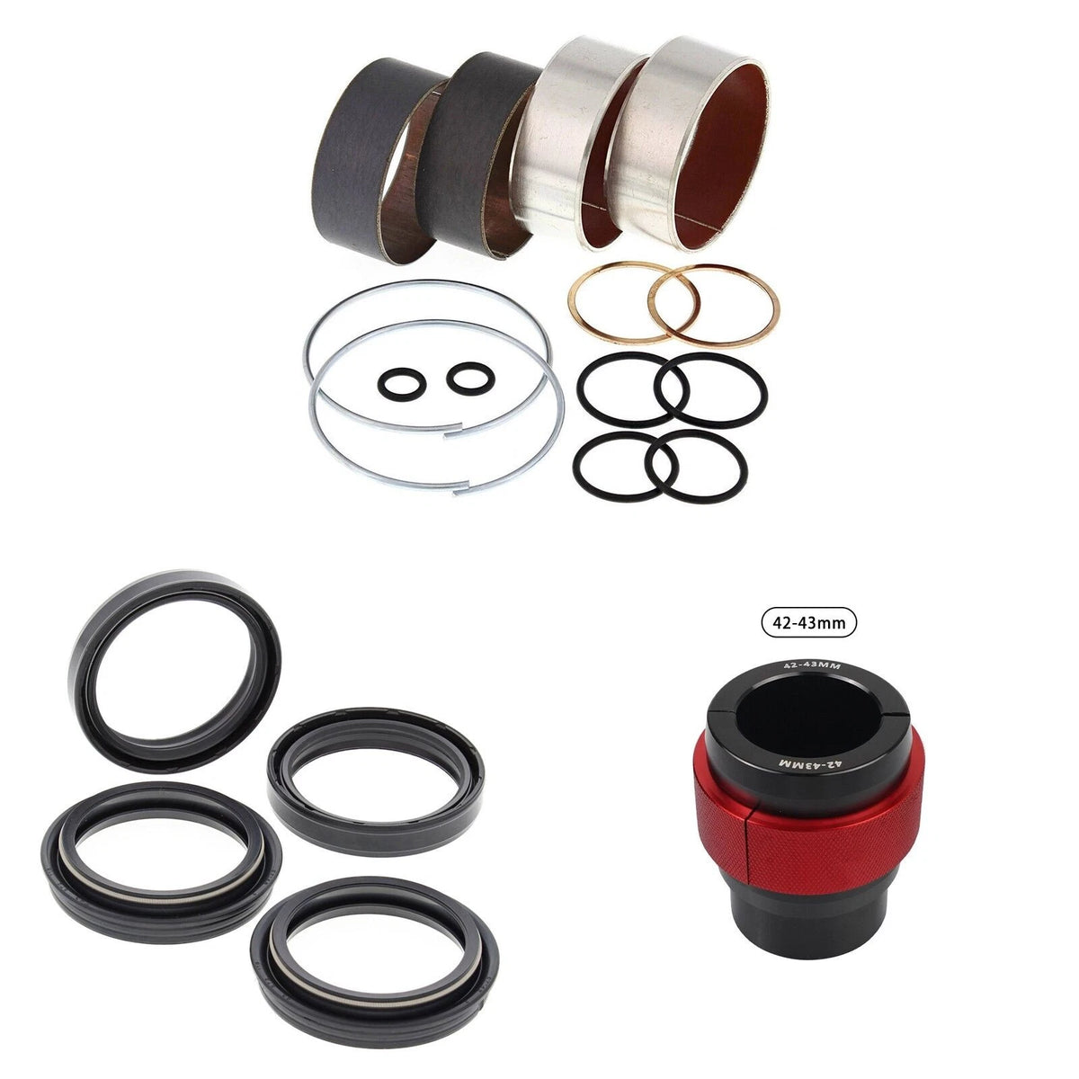 Complete Front Fork Rebuild Kit for KTM 400 SX 2002 56- with Driver