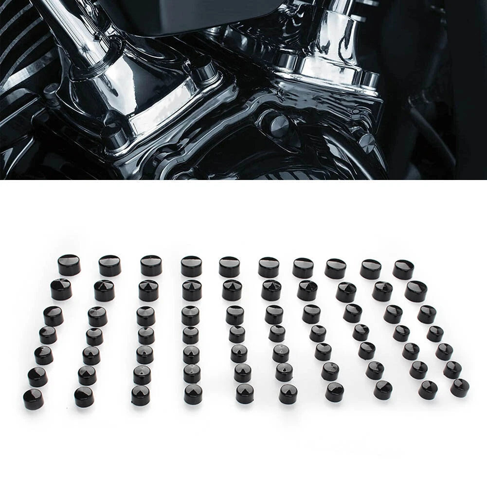 Black Engine Bolt Covers Kit for Harley Softail Electra Street Glide Road King