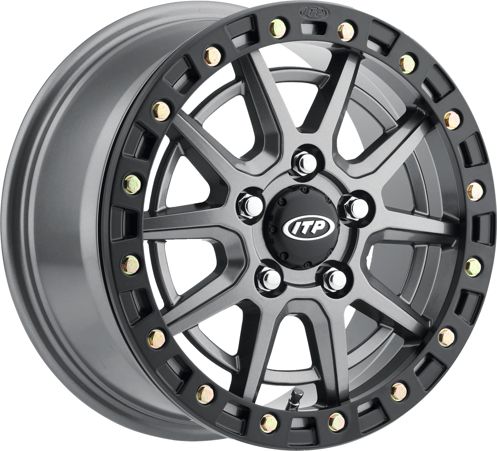 ITP Sd10 Grey/Black Ring 15x7 ATV/UTV Wheels Fits Polaris RZR 2022 Models