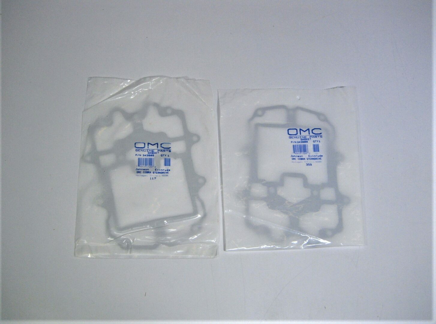 OMC 343809 Evinrude Johnson Exhaust Plate to Adapter Gaskets - 2