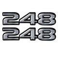 Rinker Boat Decal - 248 Black Silver Vinyl 6 1/8 Inch (set of 2)