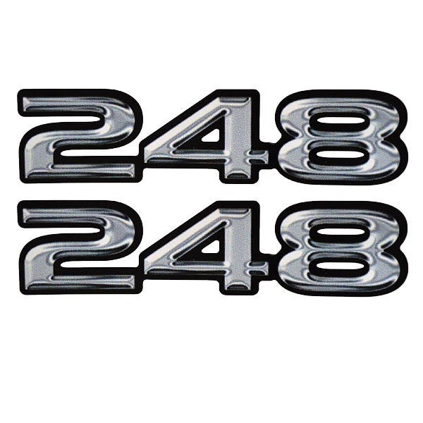 Rinker Boat Decal - 248 Black Silver Vinyl 6 1/8 Inch (set of 2)