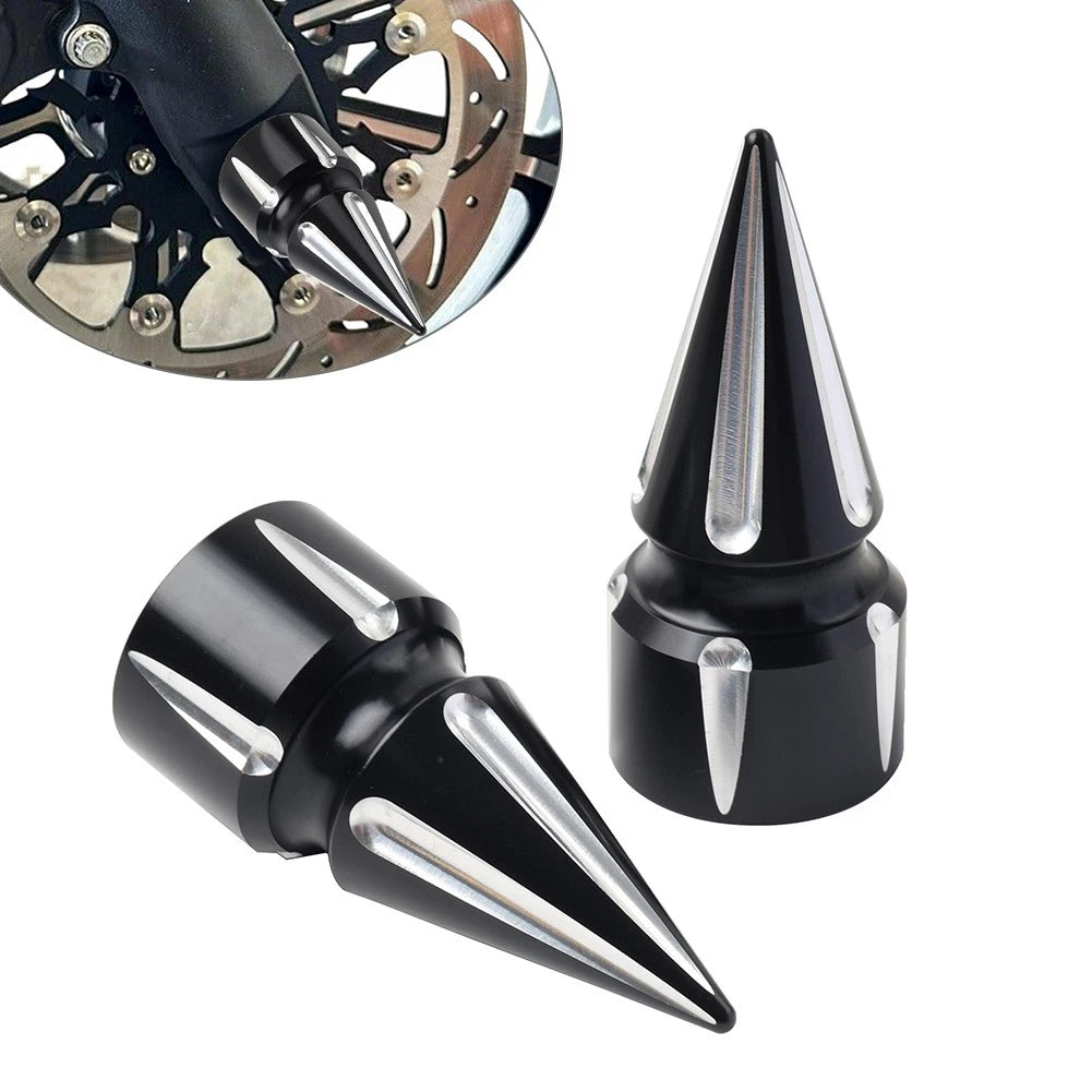 Front Axle Cap Nut Cover 3.6" BLK for Harley Softail 07+ Dyna 08+ Street Glide