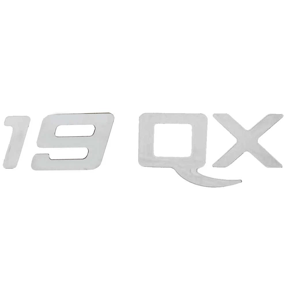 Rinker Boat Raised Decal 2190184 - 19 QX Silver 8 5/8 X 2 3/8 Inch