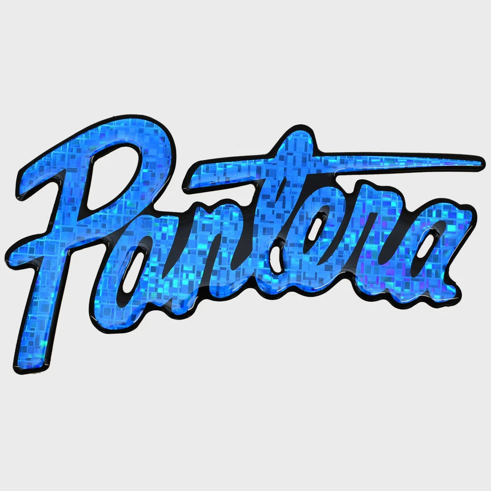 Bass CAT Boat Raised Model Decal Sticker - Pantera Holographic Blue