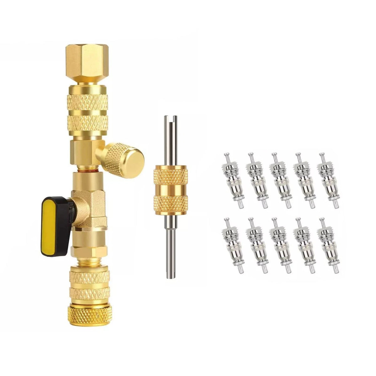 Valve Core Remover&Instal Ler Tool 1/4" & 5/16" Dual-size Port Wide Compatibility