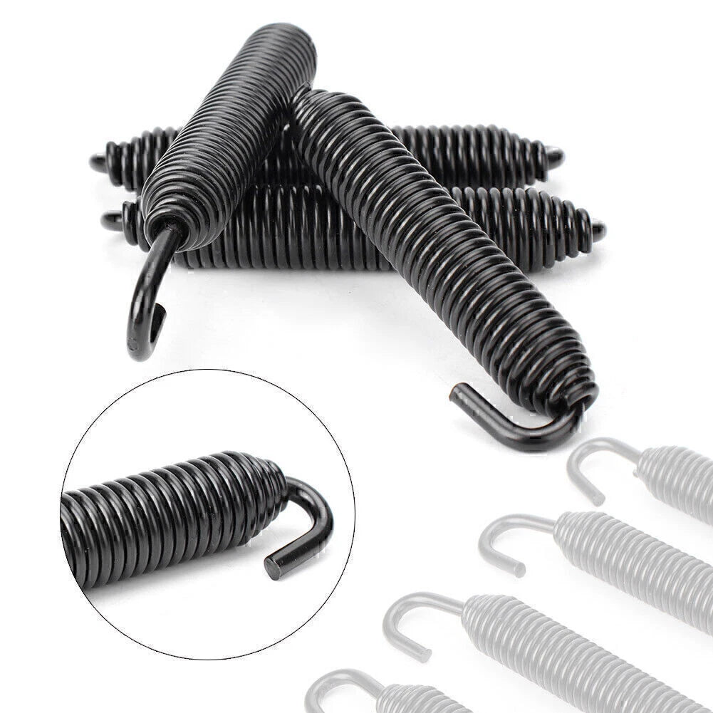 Universal Long Stainless Header Exhaust Springs Motorcycle Black US