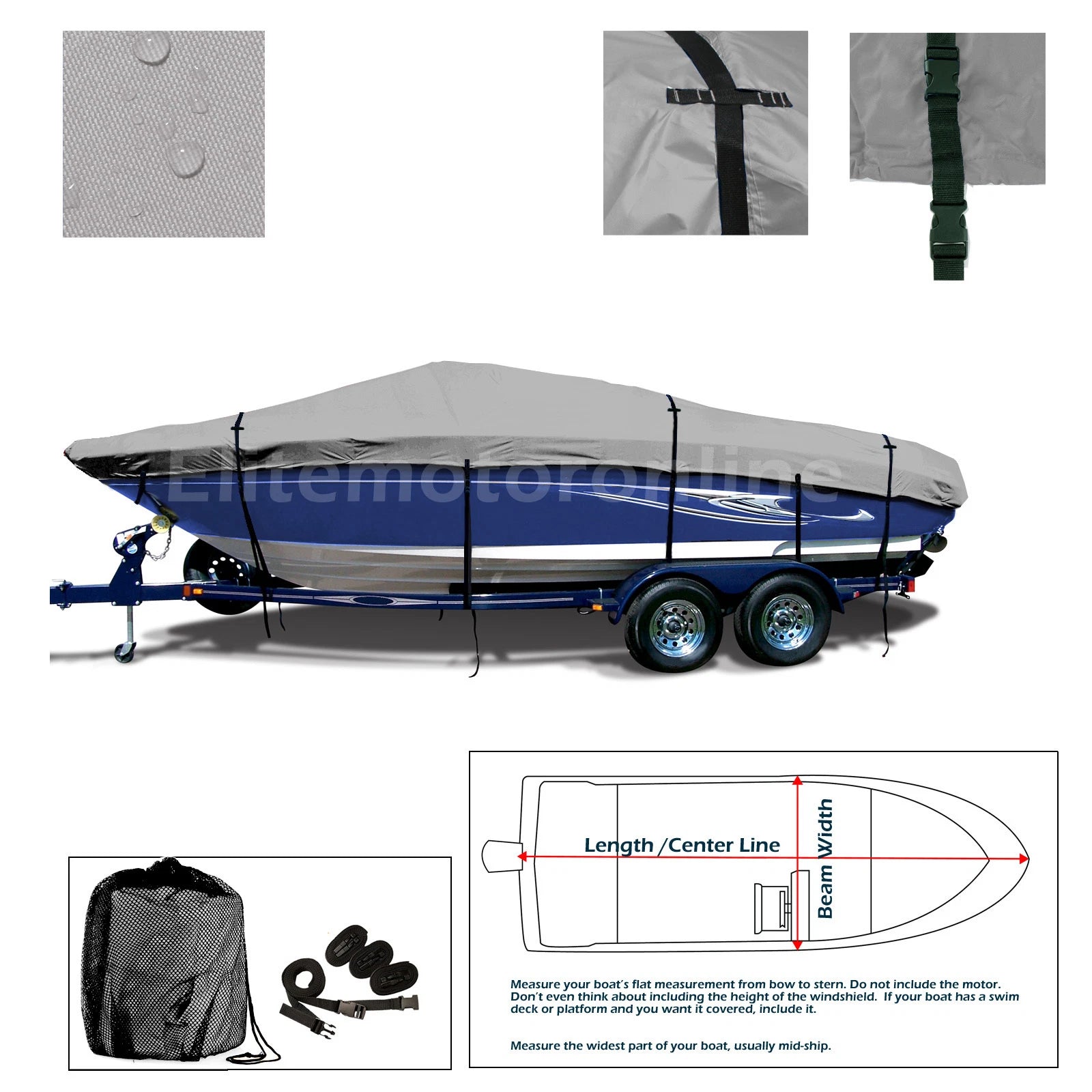 Hurricane Center Console 231 OB Trailerable Deck Boat Storage Cover Waterproof