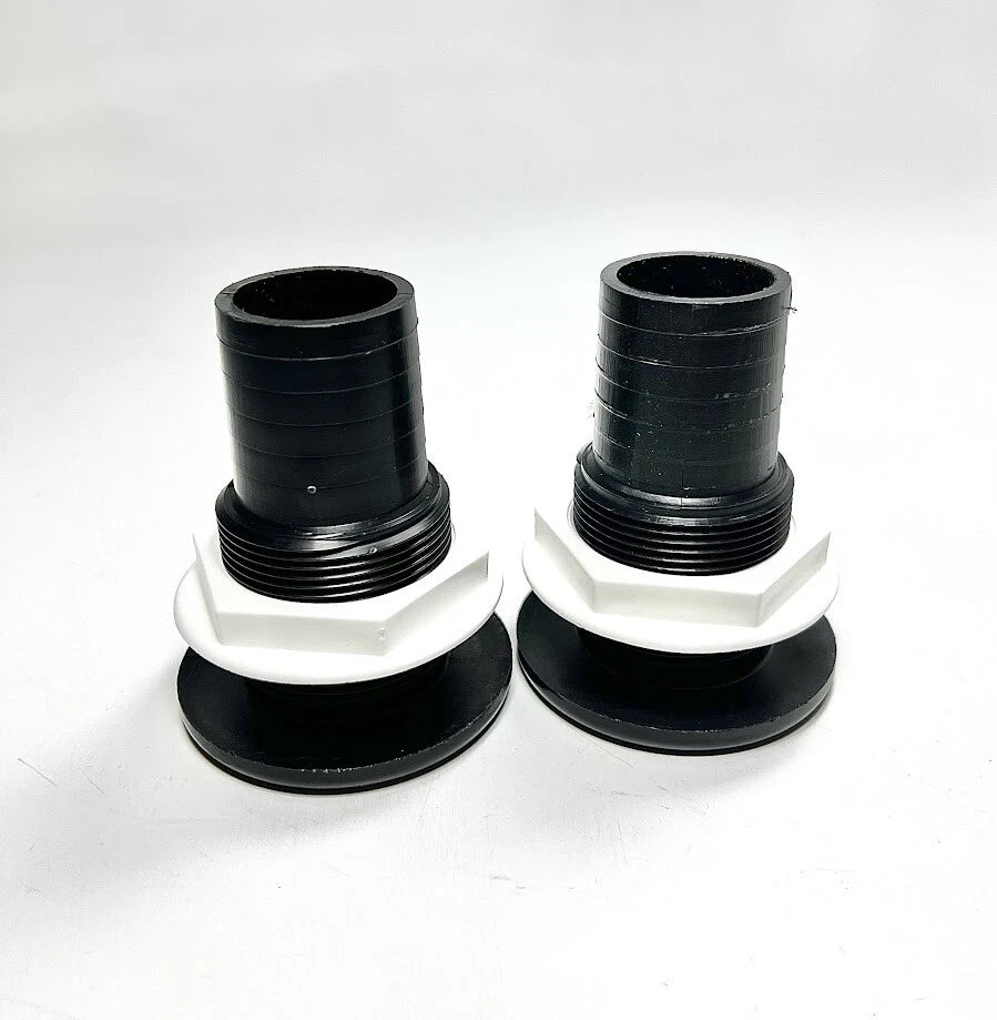 TH Marine TH-1500-DP, Thru Hull, 1 1/2in, Black, Plastic,, 2 Pack