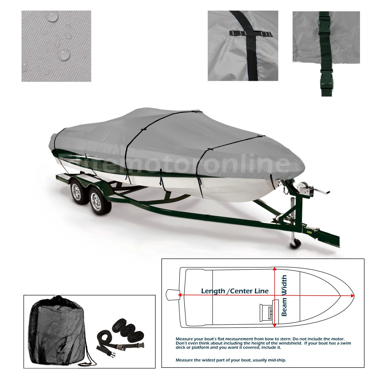 Tracker Pro Guide V-16 SC Trailerable Heavy Duty Boat Storage Cover Waterproof