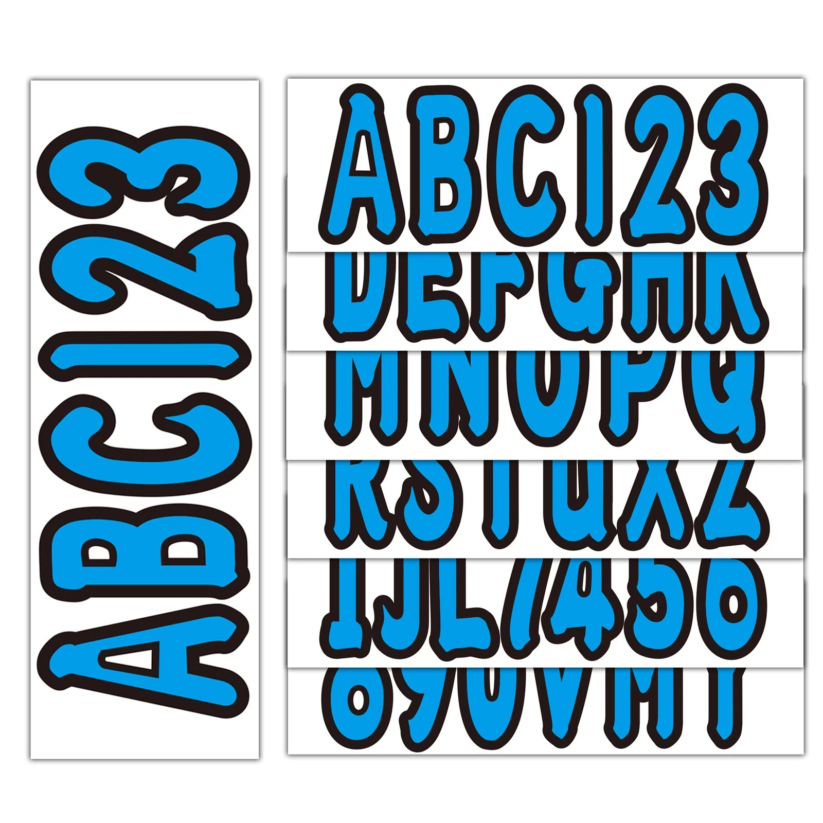 Boat Registration Letters Numbers Decals 4 Set of A-Z & 0-9 Blue