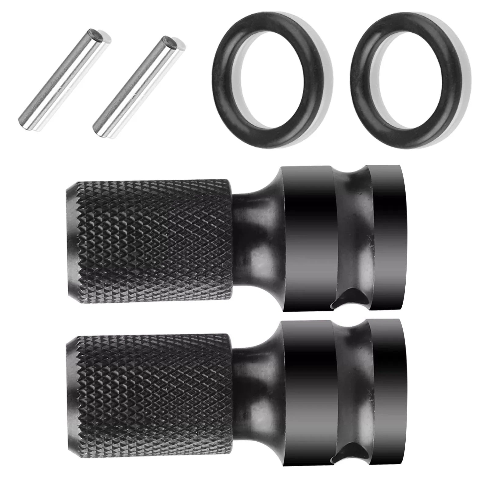 2Pcs 1/2" Drive to 1/4" Socket Adapter Hex Drill Chuck Change for Impact Wrench