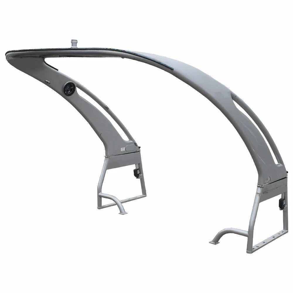 Boat Power Tower Folding Radar Arch - Glossy White Aluminum