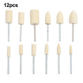 12 Wool Grinding Head Set for Rotary Tools Use on Glass Metal and Jade