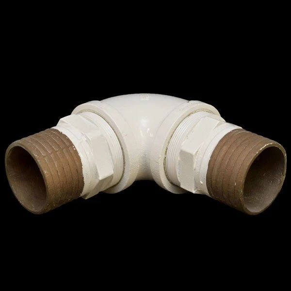 Ocean Yachts Boat 90° Elbow Pipe Fitting - White Brass