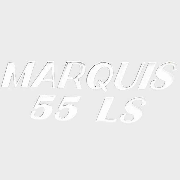 Marquis Yachts Boat Raised Decal Sticker - 55 LS Chrome Plastic