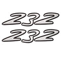 Rinker Boat OEM Decal - 232 Gray - White 5 1/2 X 1 1/8 Inch (pair)