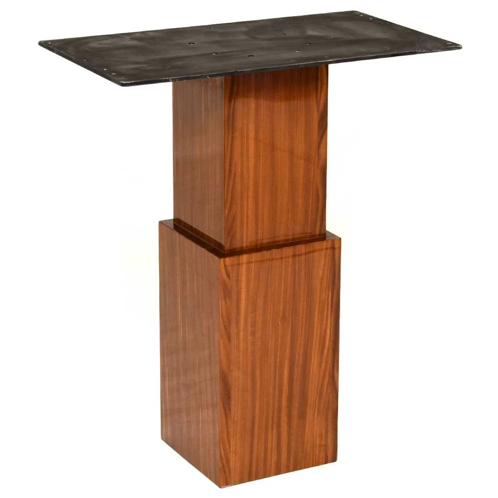 Yacht Boat Table Base - 9 X 9 X 28 1/2 Inch Walnut Wood