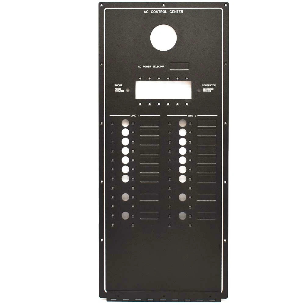 Marquis Boat Blank Breaker Panel - AC Control Center Black Aluminum