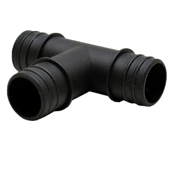Boat T Hose Connector - 4 X 2 3/4 Inch Threaded Black Plastic