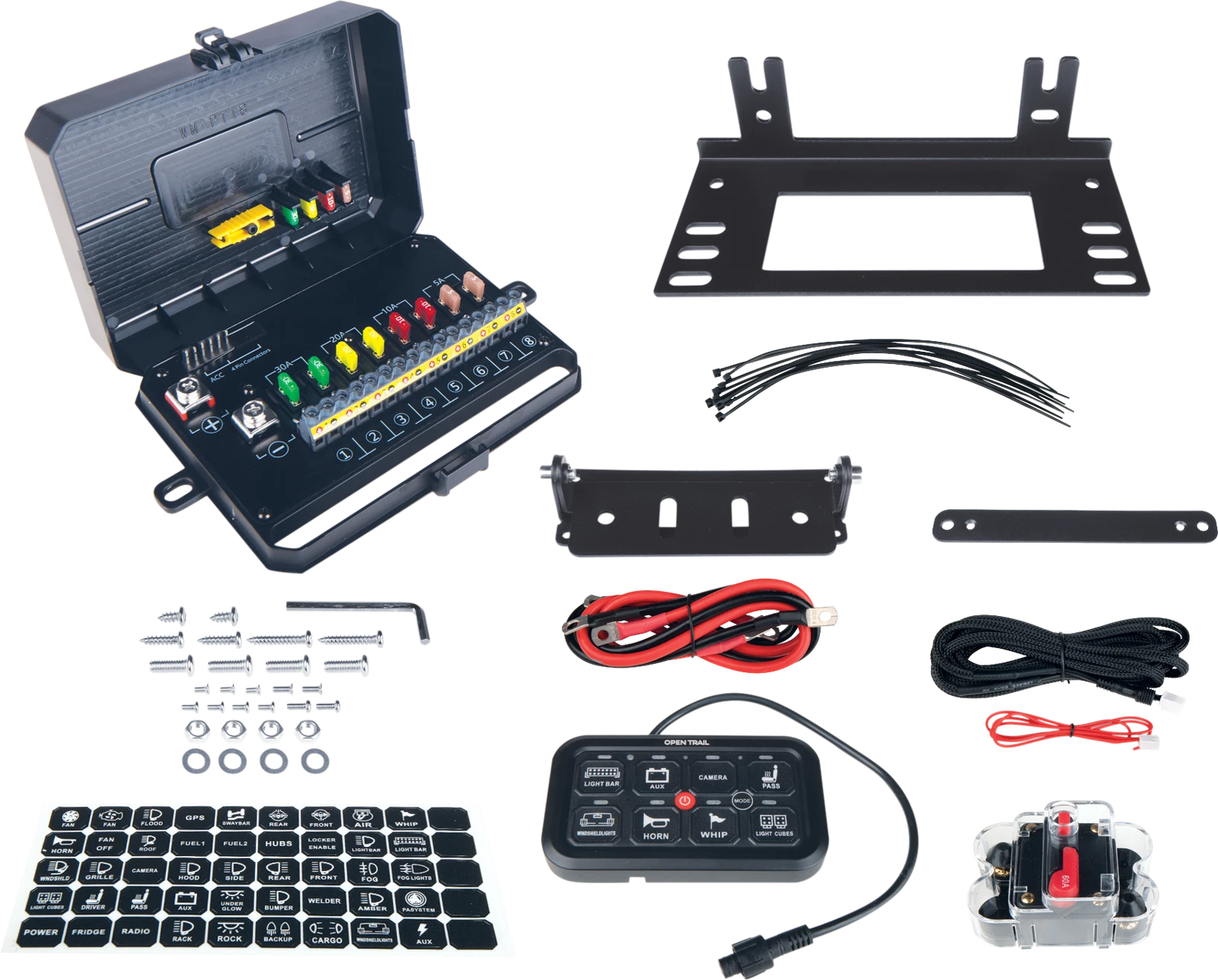 OPEN TRAIL Multifunction RGB Switch Panel 8 Gang for ATV UTV Off Road Vehicles