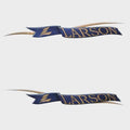 Larson Boat Logo Decals 0572181 - Blue Gold Stickers (pair)