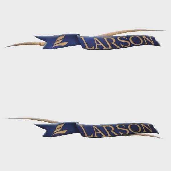 Larson Boat Logo Decals 0572181 - Blue Gold Stickers (pair)