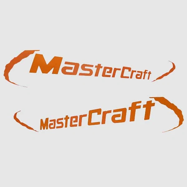 MasterCraft Boat Logo Decals 750706 - Orange Stickers (set of 2)