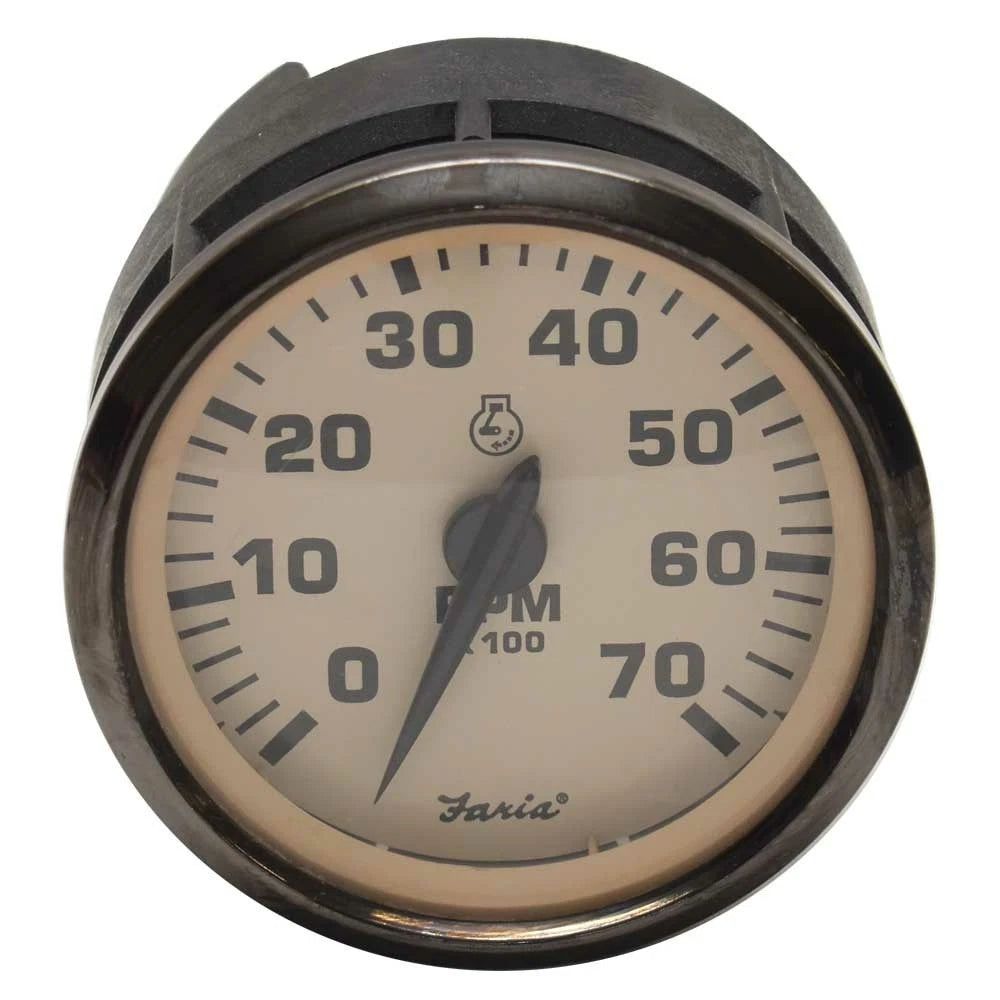 Faria Boat Tachometer Gauge TCC035A - Mercury 3 1/4 Inch Beige