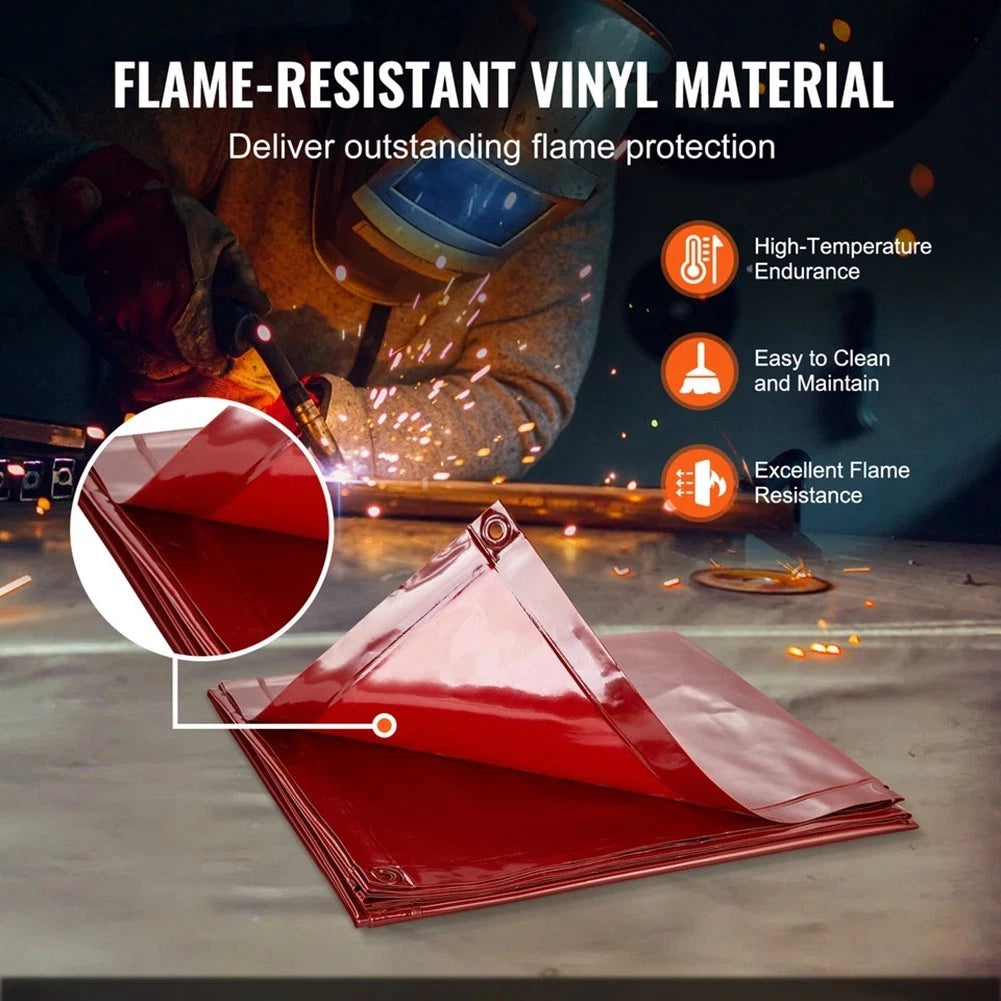 6x6 Vinyl Welding Curtain Screen Flame Resistant Hanging for Safety Shield