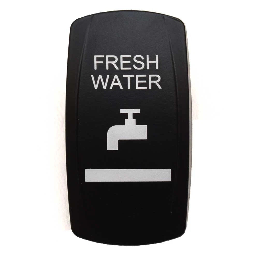 Boat Rocker Switch Cover - Fresh Water Actuator Black White