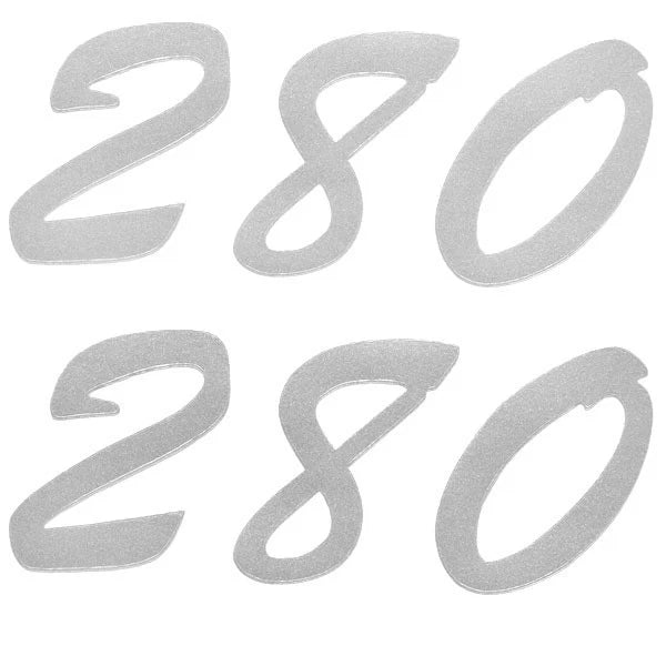 Weeres Boat Decal W1-TAPE-424 - 280 Model Silver Stickers (pair)