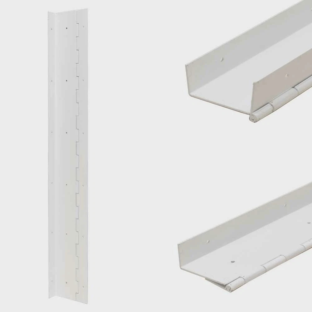 Boat Offset Piano Hinge - 34 X 4 7/8 Inch White 12 Gauge Aluminum