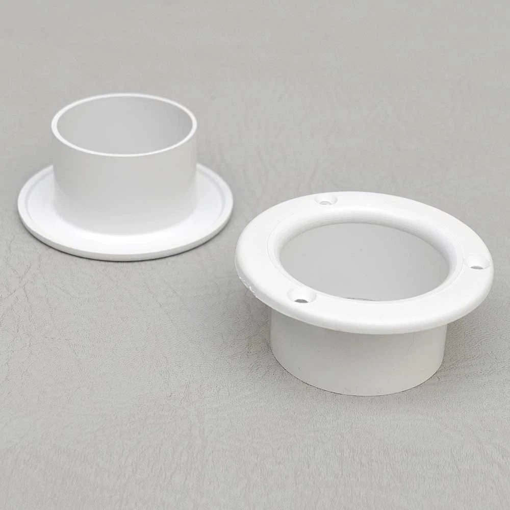 Boat Transom Motorwell Drain Tube Fitting - 1 3/4 Inch Plastic Set
