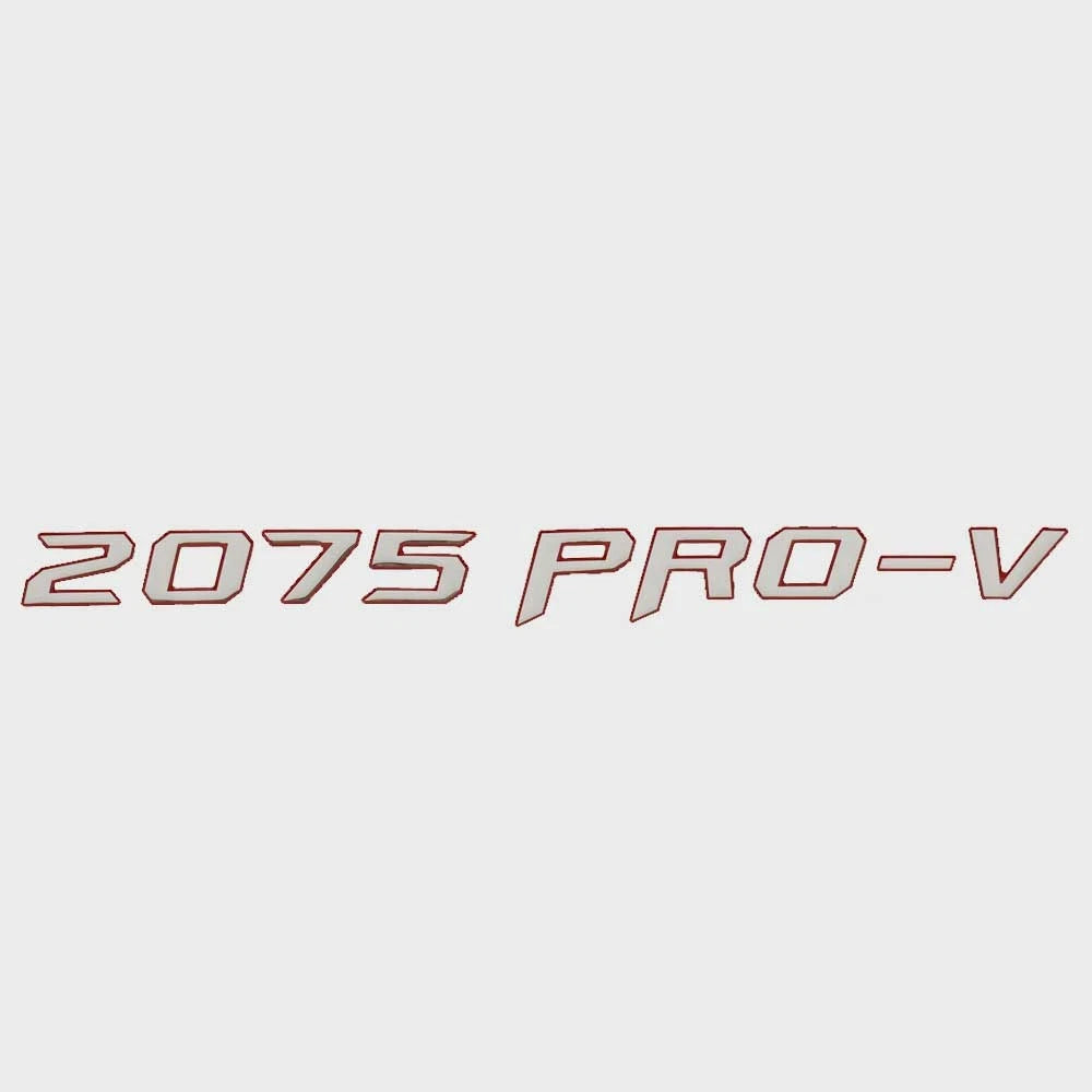 Lund Boat Raised Emblem Decal 2338896 - 2075 Pro-V Silver Red 16 Inch