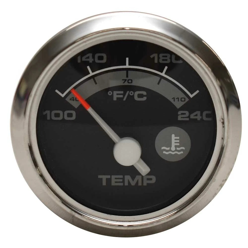 Beede Boat Temperature Gauge 947789 - Ranger 2 Inch Silver Black