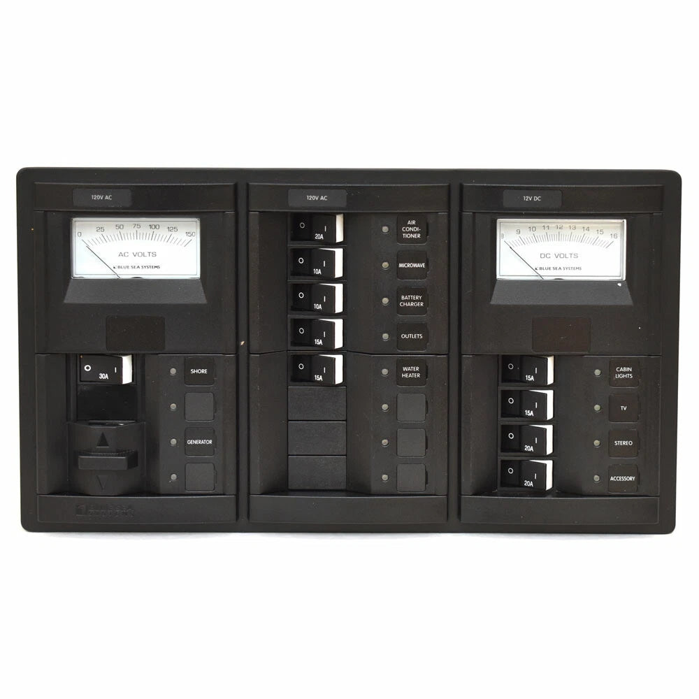Blue Sea Systems Boat Distribution Panel 414208 - Cobalt 120VAC/12VDC