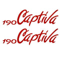 Rinker Boat Lettering Graphic Decal - 190 Captiva Red 13 1/4 Inch (pair)