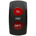 Carling Boat Rocker Switch Cover - FILL - PORT - EMPTY Black Actuator