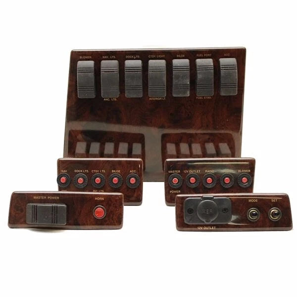 Godfrey Pontoon Boat Switch Panel - Woodgrain (set of 5)