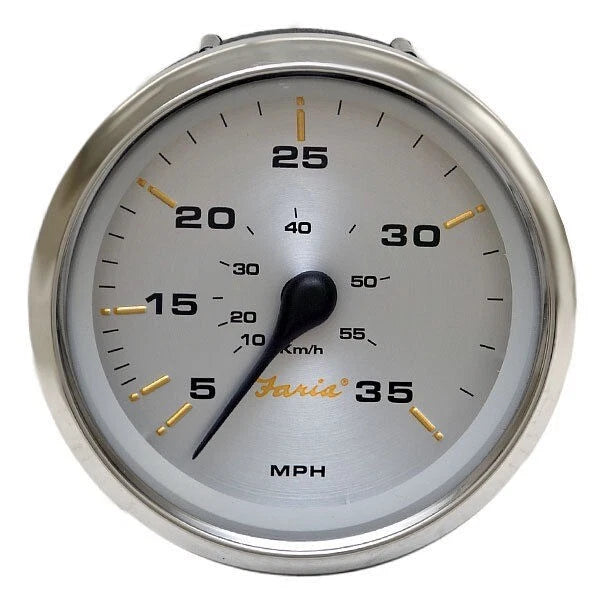 Faria Boat Speedometer Gauge SE9874A - Kronos Silver 3 1/4 Inch
