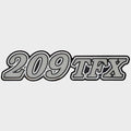 Bass CAT Boat Raised Emblem Decal - 209TFX Silver White Sticker 11 1/4 Inch