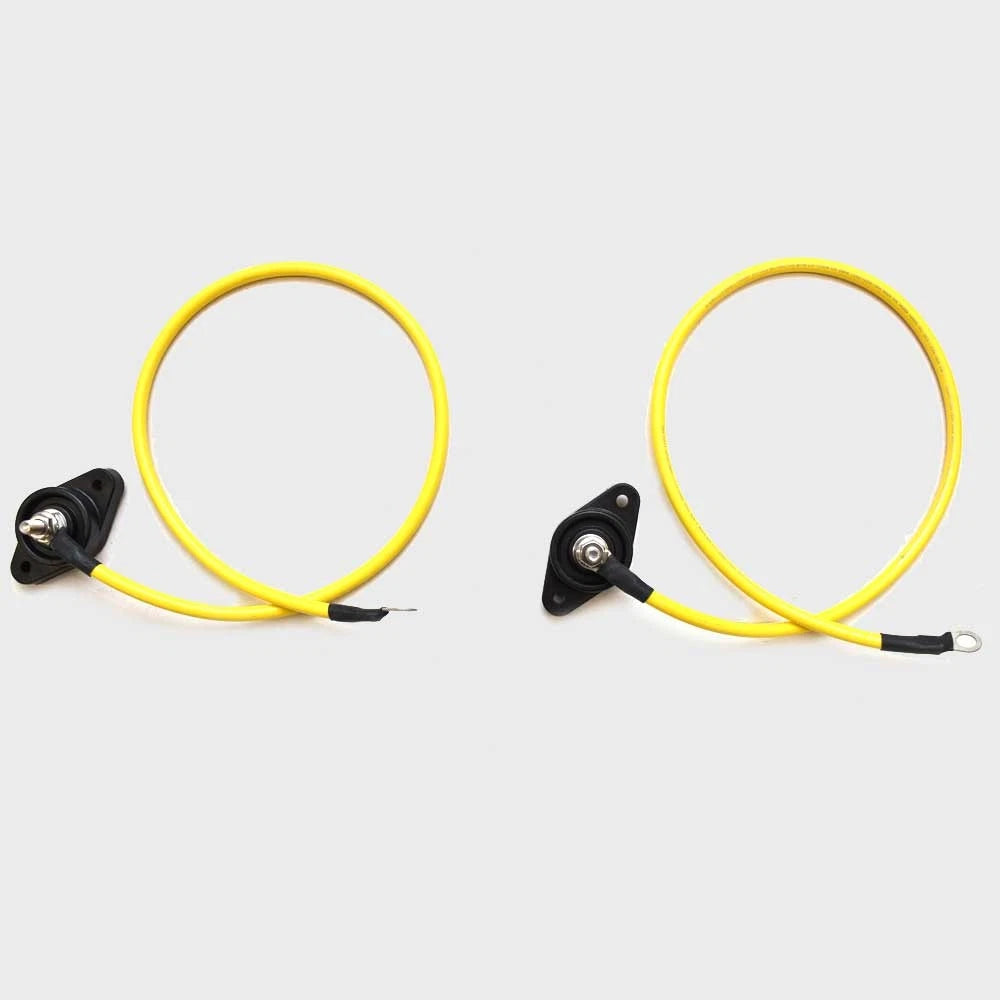 Boat Battery Cables with Terminal Blocks 63394 - 6 AWG 2 Foot Yellow (pair)