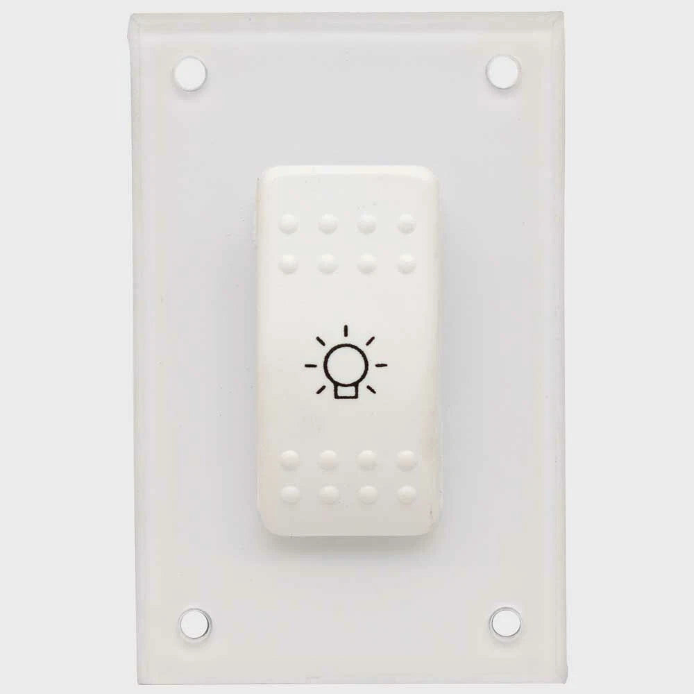 Boat Light Rocker Switch Panel 882278002 - Clear Plastic White
