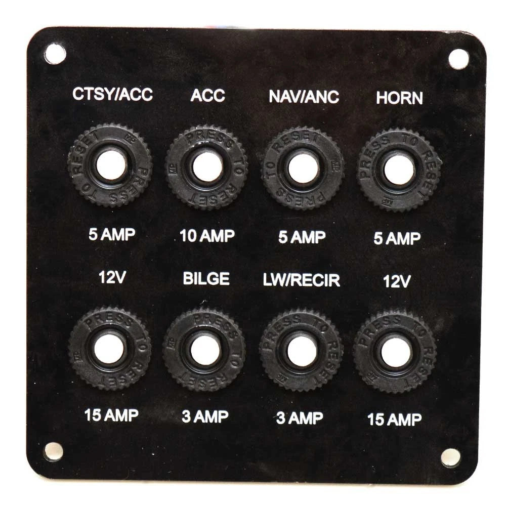 Lund Boat Breaker Switch Panel 2244120 - with Fuse Block 4 X 4 Inch