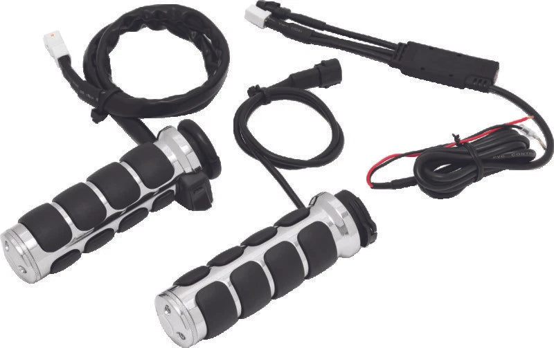 Kuryakyn Heated ISO Grips Dual Cable Chrome for Harley-Davidso N Motorcycles