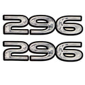 Rinker Boat Brand Decal - 296 Silver - Black 7 X 1 3/4 Inch (pair)