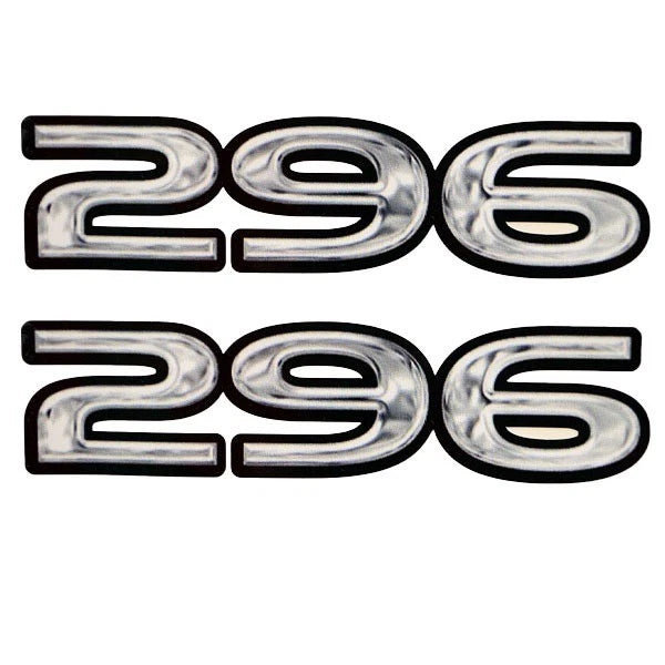 Rinker Boat Brand Decal - 296 Silver - Black 7 X 1 3/4 Inch (pair)
